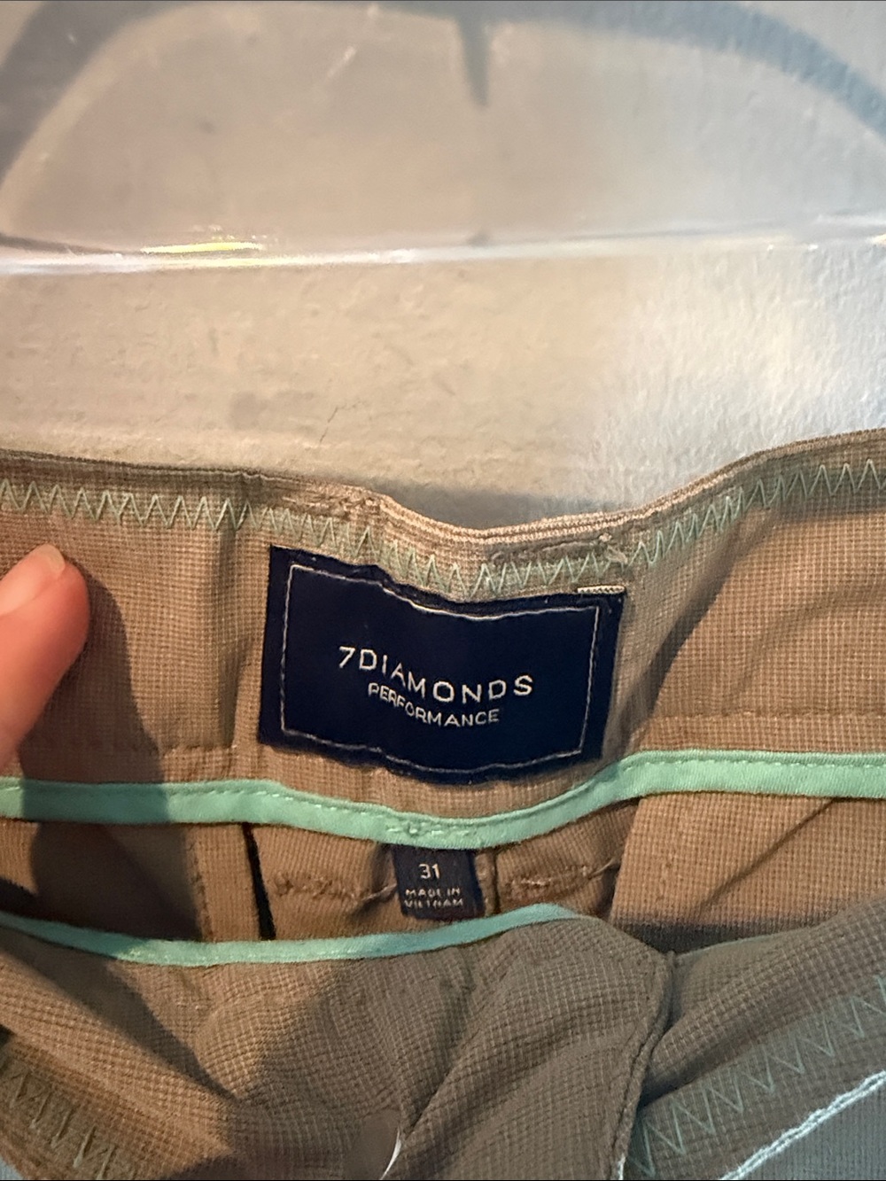 7 Diamonds Olive Stretch Flat-Front Shorts - Picture 2 of 3